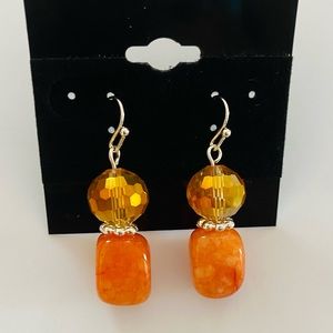 Orange Jade Earrings